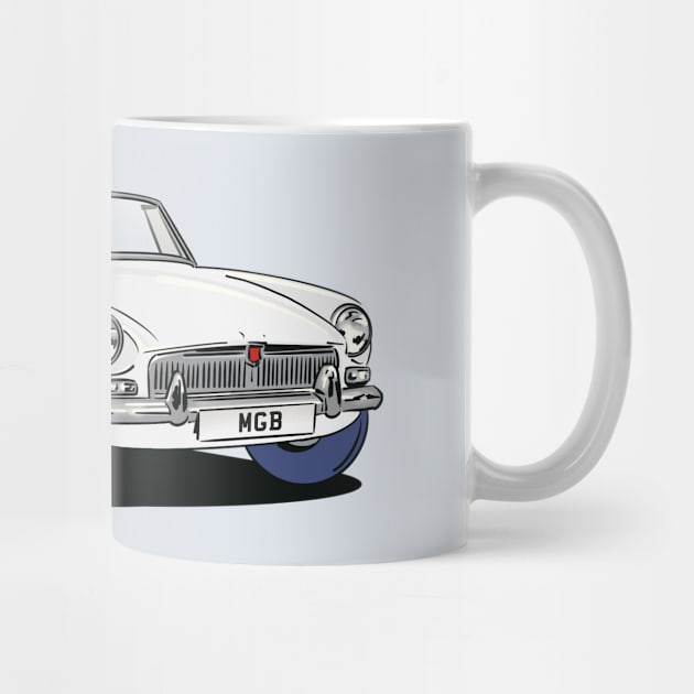 MGB Vintage Car in White by Webazoot